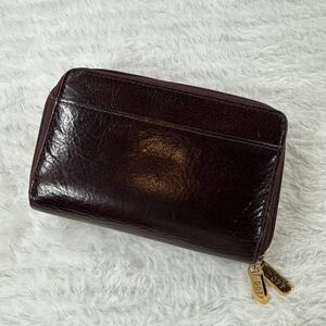 Dopp Burgandy Butter Calf Leather Travel Wallet Organizer Zipper Cards 5x3.5in